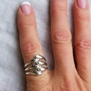 925 silver dolphins ring
